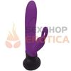 Vibrador rotativo con estimulador de clitoris y carga USB